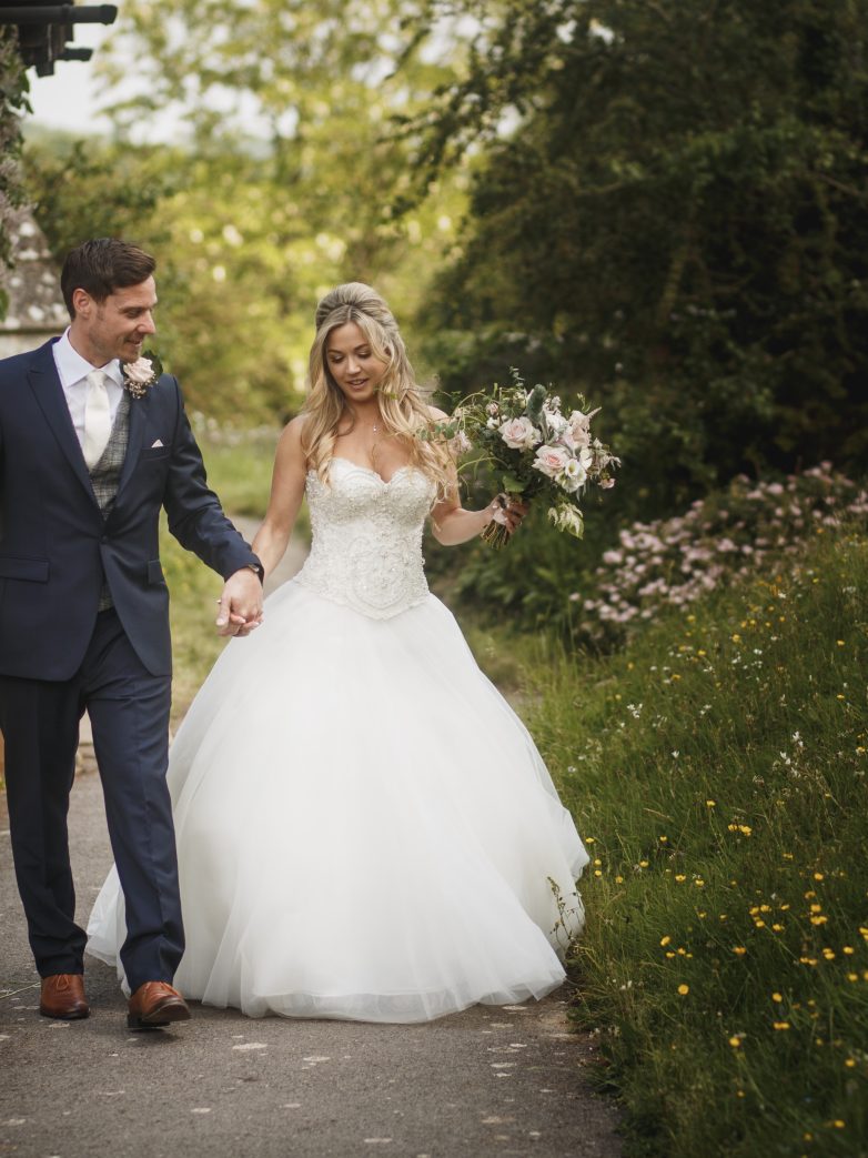 Dreamy bridal hair looking flawless at a Millbridge Court wedding in Surrey.